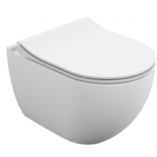 Унитаз подвесной безободковый Церсанит BRASKO SMART CLEAN ON DPL EO SLIM LP 64824 с сиденьем Soft Close